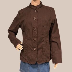 DOCKERS Women's Brown Utility Canvas Jacket Sz L
